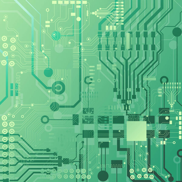 Vector circuit board illustration. Abstract technology.
