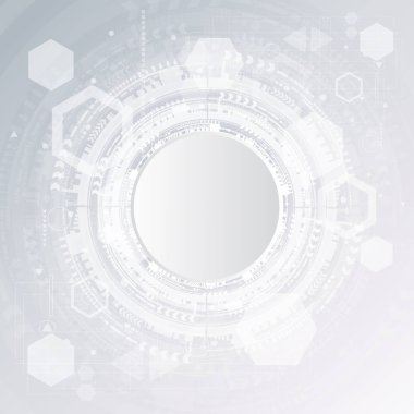 Teknoloji arka plan ve soyut dijital teknoloji daire çeşitli teknolojik elemanları ile. Vektör çizim. EPS 10.