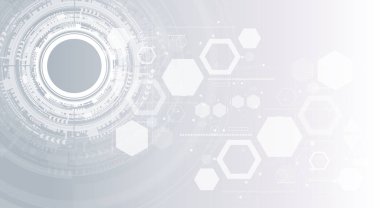 Teknoloji arka plan ve soyut dijital teknoloji daire çeşitli teknolojik elemanları ile. Vektör çizim. EPS 10.