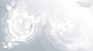 Teknoloji arka plan ve soyut dijital teknoloji daire çeşitli teknolojik elemanları ile. Vektör çizim. EPS 10.