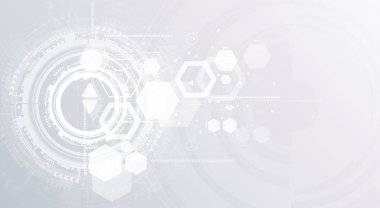 Teknoloji arka plan ve soyut dijital teknoloji daire çeşitli teknolojik elemanları ile. Vektör çizim. EPS 10.