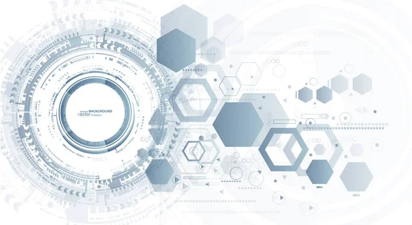 Teknik Bakgrund Och Abstrakt Digital Tech Cirkel Med Olika Tekniska — Stock vektor