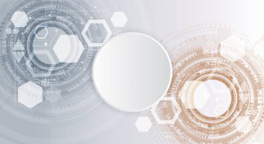 Teknoloji arka plan ve soyut dijital teknoloji daire çeşitli teknolojik elemanları ile. Vektör çizim. EPS 10.