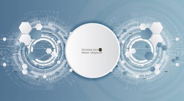 Teknoloji arka plan ve soyut dijital teknoloji daire çeşitli teknolojik elemanları ile. Vektör çizim. EPS 10.