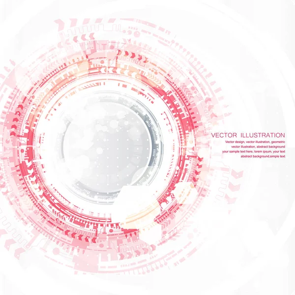 Contexte Technologique Cercle Technologique Numérique Abstrait Avec Divers Éléments Technologiques — Image vectorielle