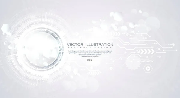 な要素技術と技術背景と概要デジタル技術円ベクトルの図 明るい色の背景 — ストックベクタ