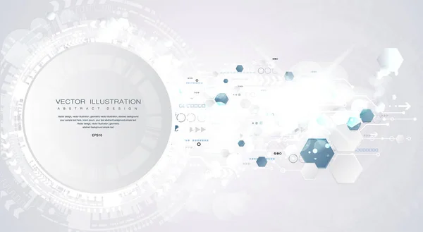 Technology Background Abstract Digital Tech Circle Various Technological Elements Vector — Stock Vector