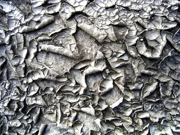 Vista de primer plano sobre arcilla seca con tierra de agrietamiento —  Fotos de Stock