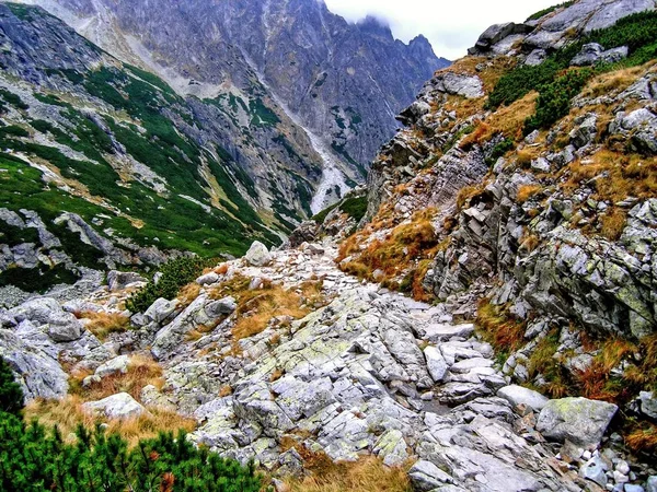 As Montanhas Tatras Altas (Vysok Tatry, Tatry Wysokie, Magas-Ttra) são uma cordilheira ao longo da fronteira da Eslováquia na região de Preov, e sul da Polônia na Voivodia da Polônia Menor . — Fotografia de Stock