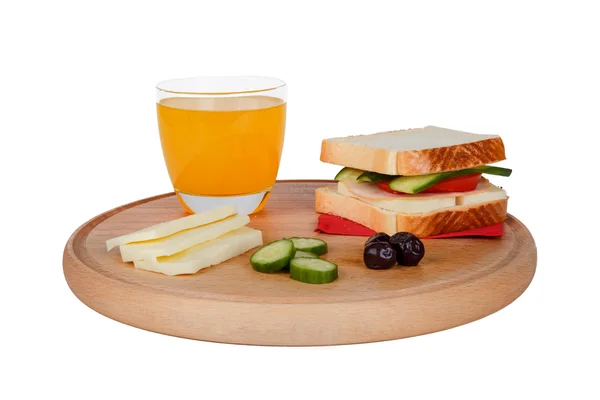 Сэндвич с апельсиновым соком — стоковое фото