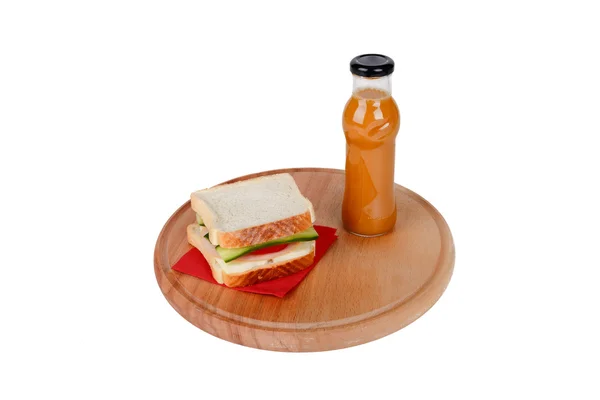 Sandwich with Orange Juice — Stock Photo, Image