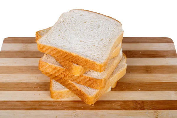 Sneetjes Toast brood op Breadboard — Stockfoto