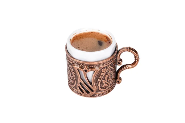 Kop tyrkisk kaffe med skum - Stock-foto