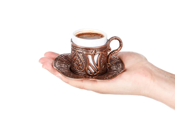 Hand serviert türkischen Kaffee — Stockfoto
