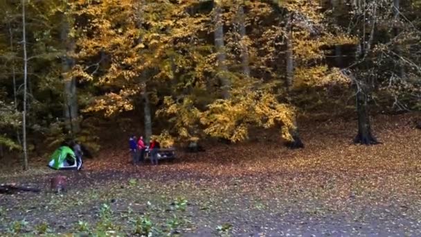 Camping tenda em Bolu — Vídeo de Stock