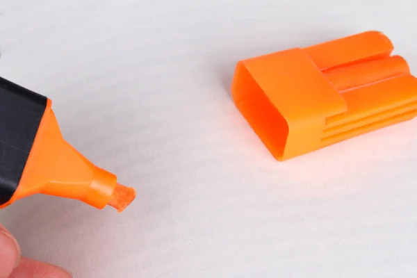 Detaylı turuncu Higlighter kalem — Stok fotoğraf