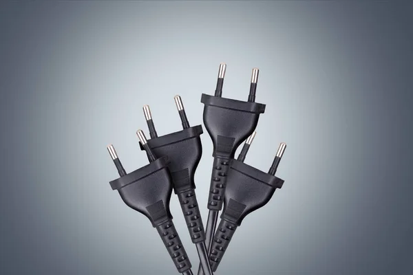 Detaillierte Ansicht der schwarzen Stecker — Stockfoto