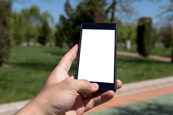 Kopieer de mobiele ruimte aan kant — Stockfoto