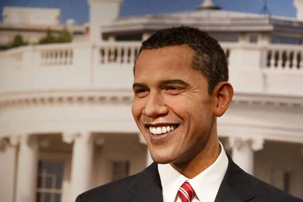 Barack Obama Wax Skulptur på Museum - Stock-foto