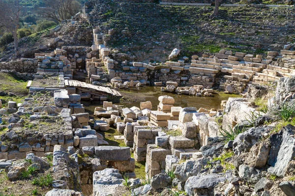 Színház romjai Teos ősi város — Stock Fotó