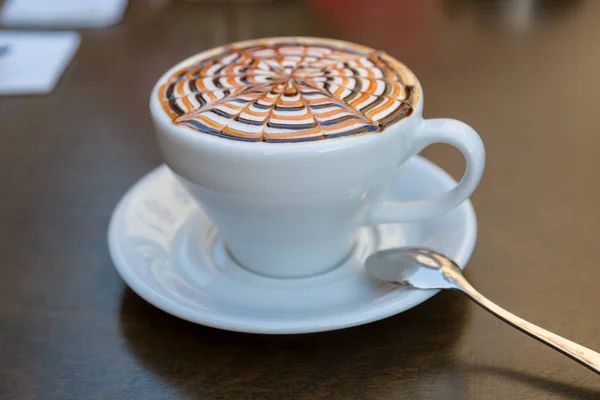 Tasty Mocha Coffee Served with Design — Stock Photo, Image