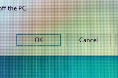 Tamam ve İptal düğmelerini ekranda