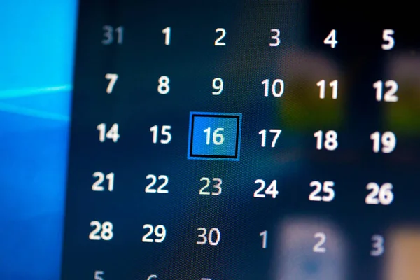 Días calendario en el ordenador — Foto de Stock