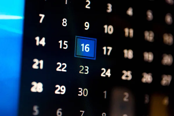 Días calendario en el ordenador — Foto de Stock