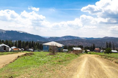 Sakarca Yaylası dağ evleri ile