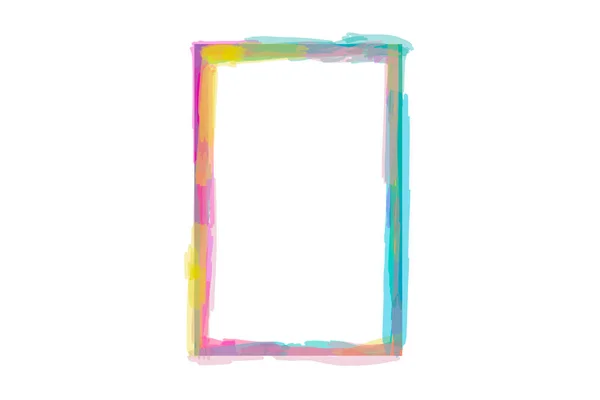 Colorful Rectangular Watercolor Frame — Stock Photo, Image