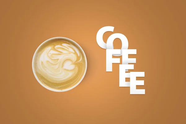 Projetado xícara de café com texto em branco — Fotografia de Stock