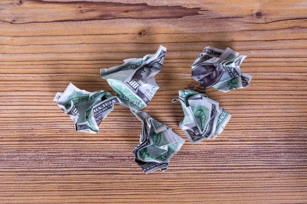 Dollar Banknotes inside Rubbish Bin — Stock Photo, Image