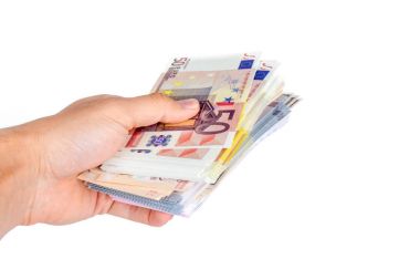 Euro banknot para tasarrufu adam yandan
