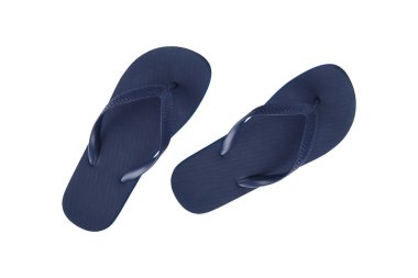 Beyaz plastik mavi Flip flop terlikler