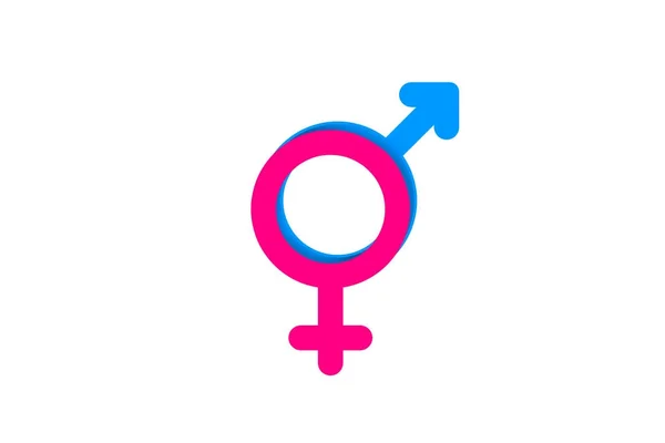 Чоловік і жінка гендерні символи в рожевому і синьому — стокове фото