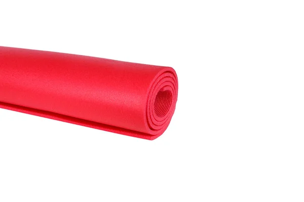 Tapis de Yoga ou Pilates Rouge sur Blanc — Photo