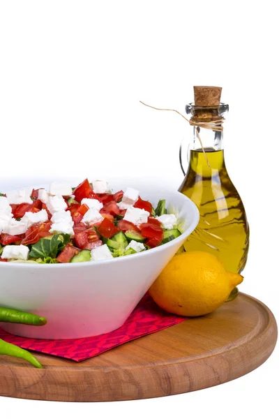 Bowl of Healthy Green Salad with Vegetables Side View — Stock Photo, Image