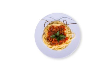 Domates Bolognese soslu spagetti makarna