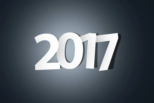 Wort des Jahres 2017 mit weißem Papier geschrieben — Stockfoto