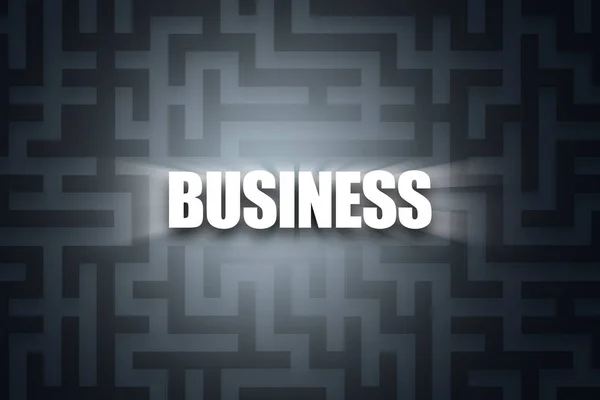 A sötét labirintus az üzleti szó — Stock Fotó