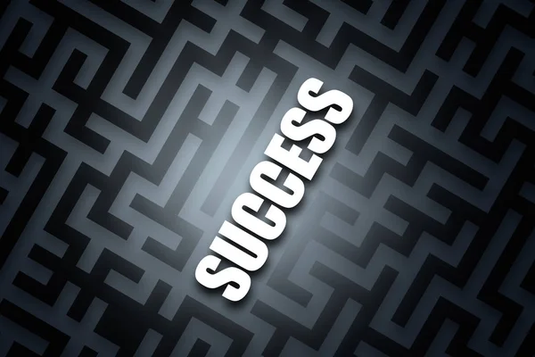 Word of Success on Dark Maze — Stock Photo, Image