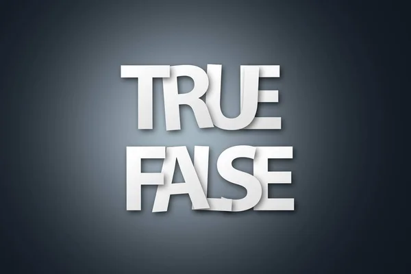 Word of True False Written with White Paper Letter