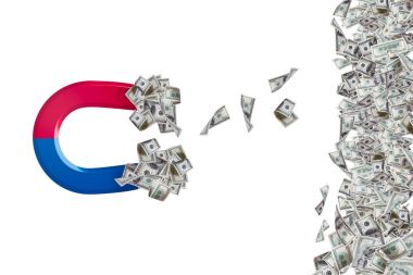 Dolar ekonomi kavramı çekerek mıknatıs