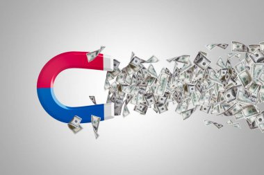 Dolar ekonomi kavramı çekerek mıknatıs