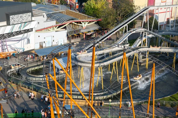 Hydroslides uitzicht vanaf historische Giant Ferris Wheel — Stockfoto