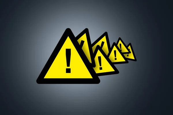 Żółty znak ostrzegawczy z wykrzyknikiem — Zdjęcie stockowe