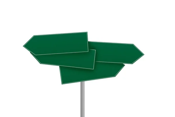 Blank Green Road Directional Signs for Design — Stock Photo, Image