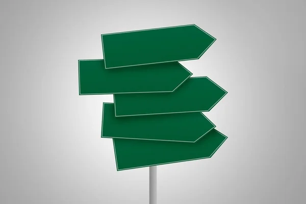 Blank Green Road Directional Signs for Design — Stock Photo, Image