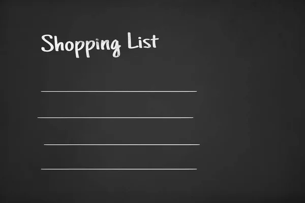 Shopping lista Text på krita ombord — Stockfoto