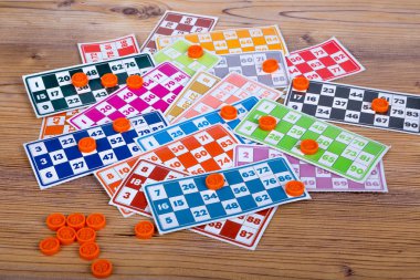 Loto veya Bingo oyun kağıtları